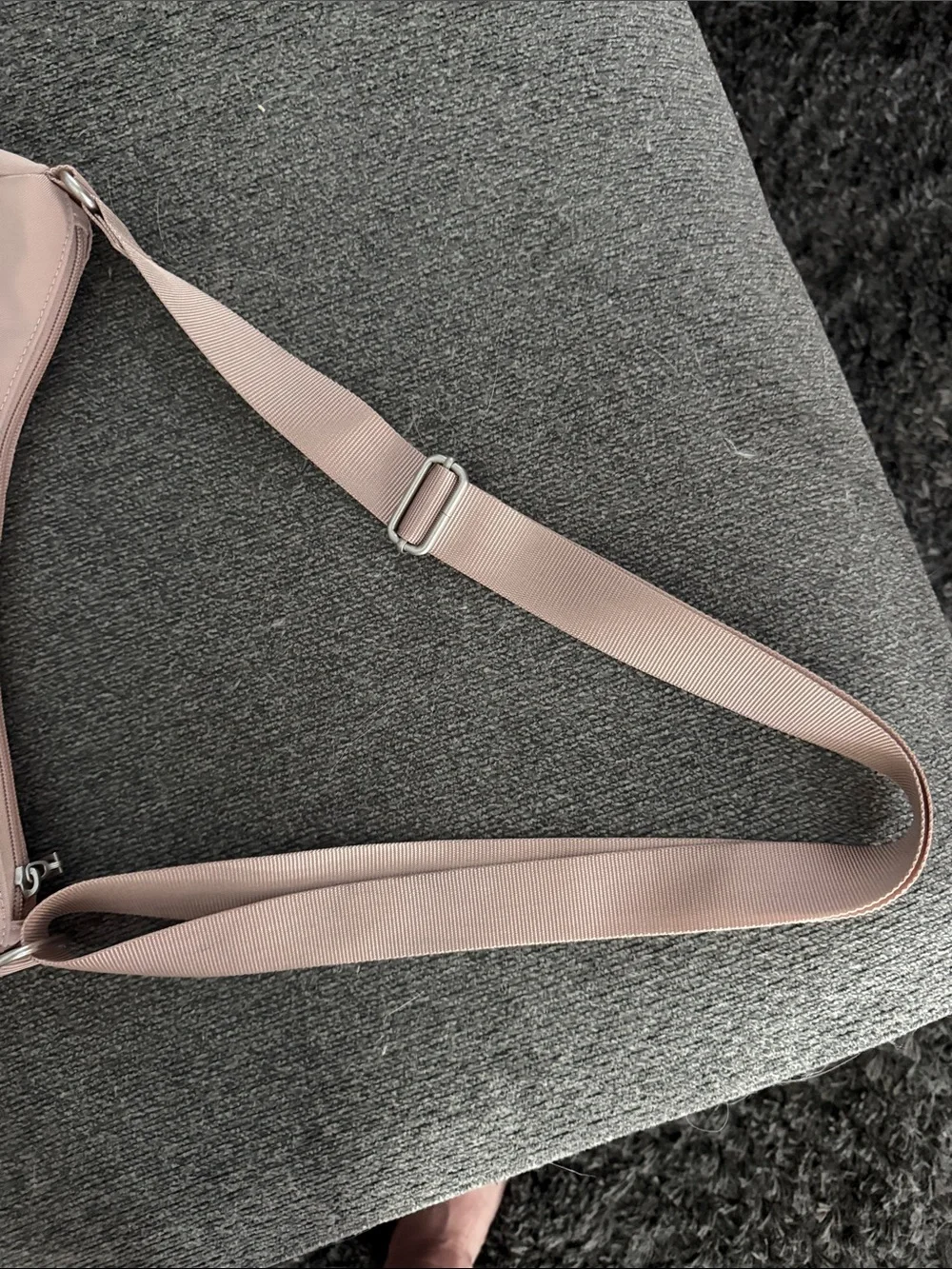 Soft Blush Hobo Bag with Front Zip Pockets